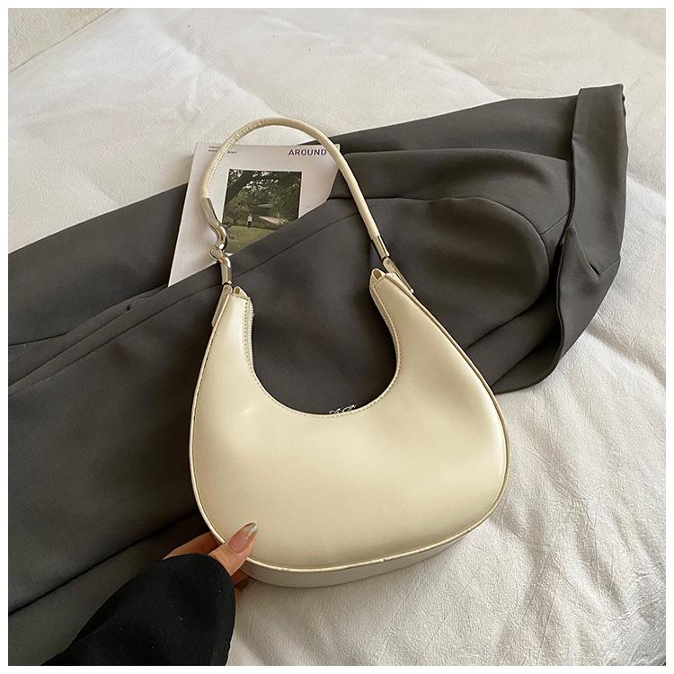 

New large-capacity texture fashionable work commute simple single shoulder portable underarm crescent bag