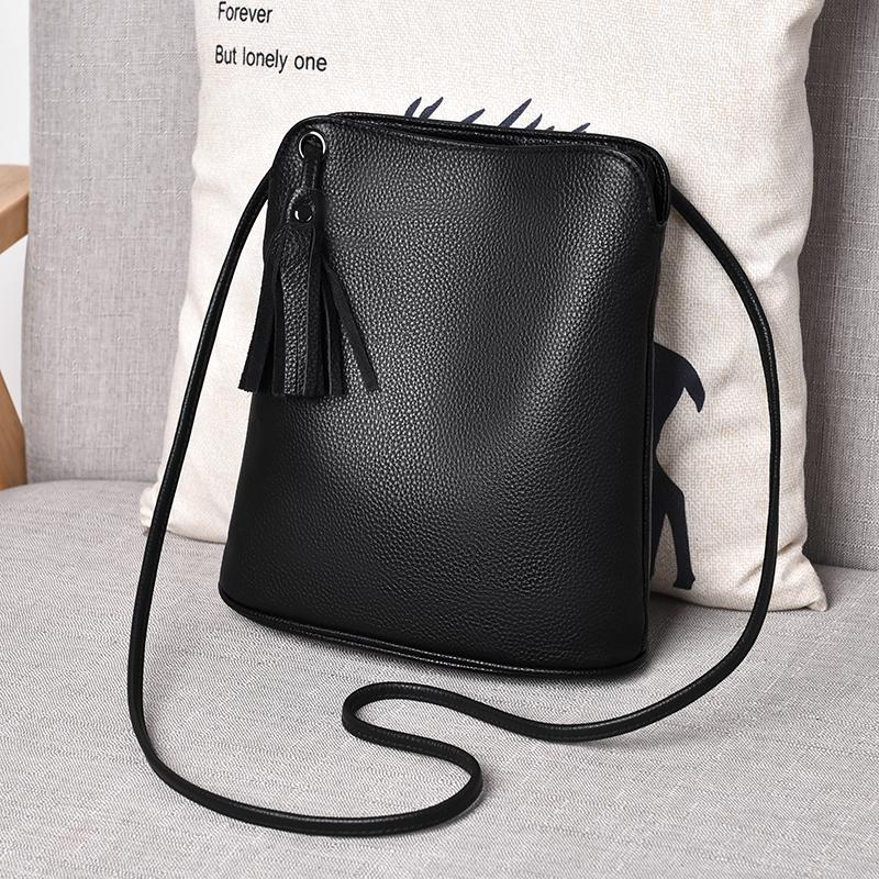 100% Genuine Leather Crossbody Bags for Women Cowhide Leather Phone Bag Mini Shoulder Bag Designer Female Purse Messenger Sac