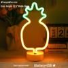 Korean Style Flamingo LED Neon Night Light - Decorative Christmas Fairy Accent with Round Base