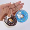 Keychain Pendant Donut Shape Soft Elastic Feel Quick Rebound Squeeze Toy Safe PVC Stress Relief Fidget Toy