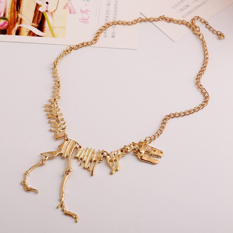 Punk Vintage Exaggerated Dinosaur Skeleton Pendant Necklaces for Women Men Gothic Creative Personlity Necklace Party Jewelry