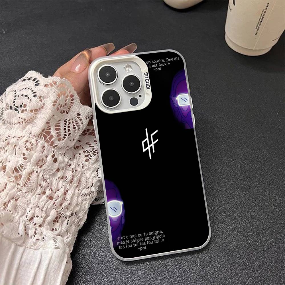 Hip Hop PNL QLF Rapper Fashion Frosted Phone Case For iPhone 17 16 15 14 Plus 13 12 11 Pro Max X Xs XR Silver Hard Cover