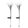 2pcs Camellia Lights Solar Waterproof Outdoor Decorative Fairy Flower Lights for Garden White