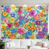 Vibrant Floral Tapestry Wall Hanging Boho Bohemian Flower Print Polyester Fabric Art Perfect Decoration for Bedroom Living Room