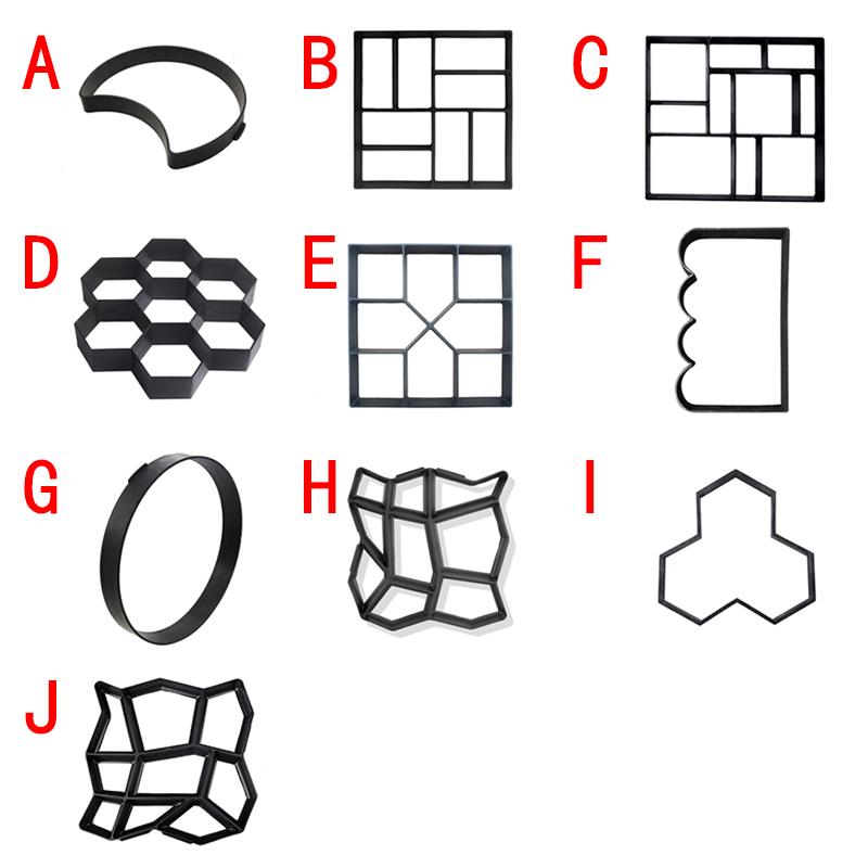 9Styles Hage Dekor DIY Driveway Betong Stepping Asfaltering Hage Road Mold Patio Stone