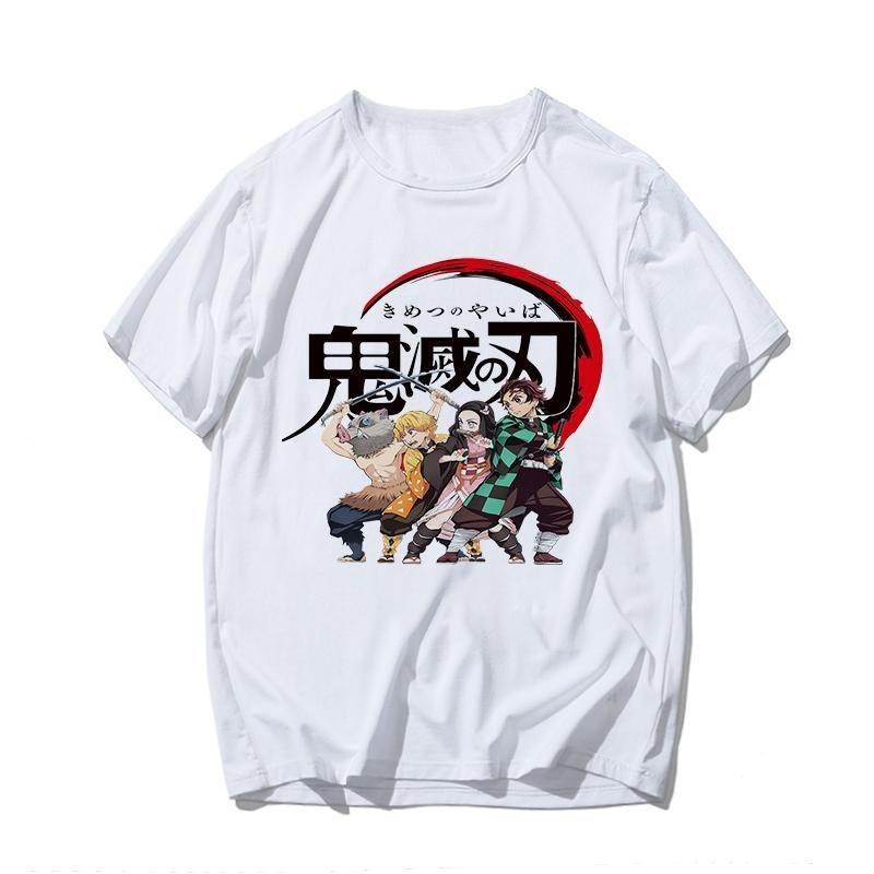 Demon Slayer Kamado Tanjirou Fun Spoof Anime Peripheral Short Sleeve T-Shirt That Casual Clothes Parent-child Outfit Summer