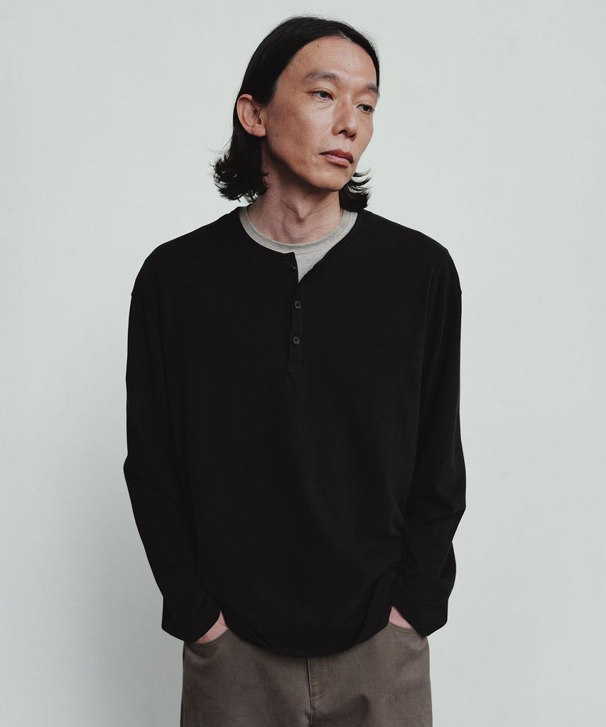 BLANKROOM Noble Henley Neck Tee_Black