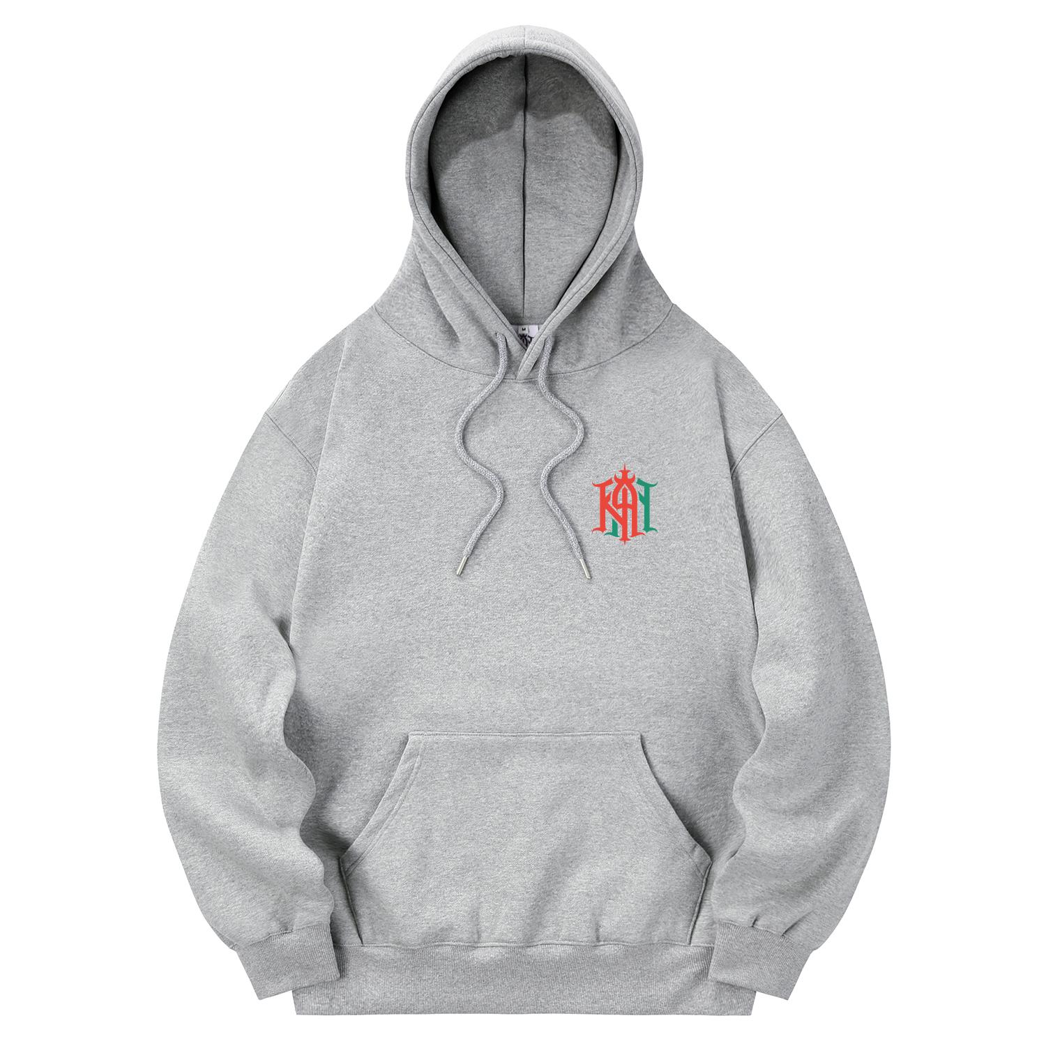 Khan 6312 Khg0029 Khan Two-Cut Fleece Hoodie - Gray L