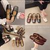 [Ushilai] French Baotou Half Slippers Women's 2025 Spring New Square Head Shallow Mouth Casual Versatile One Pedal
