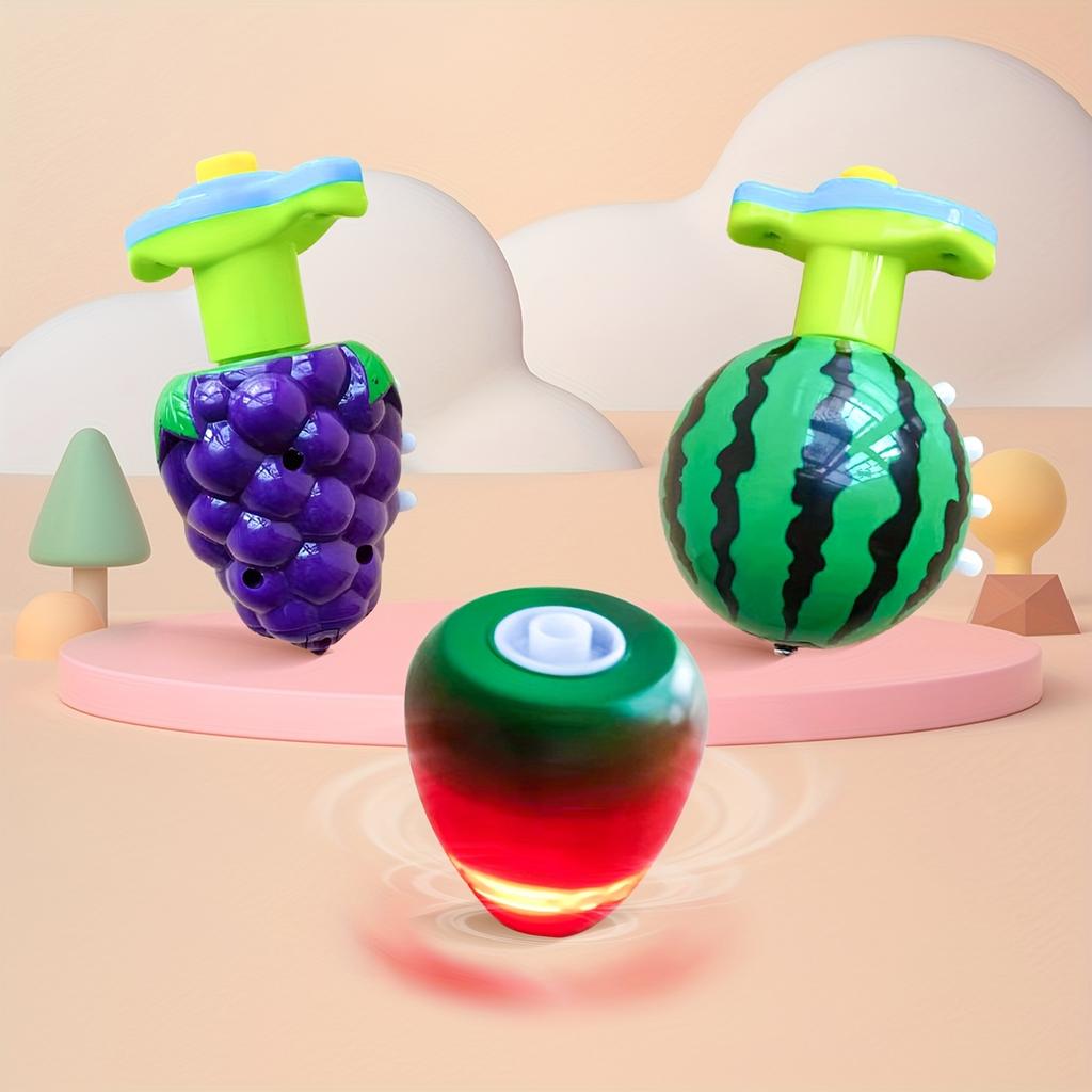 Fruit Series Press Flash Music Gyro 5pcs Set Toys