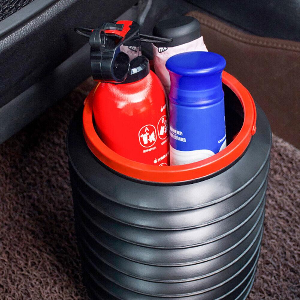 Trash Bin Garbage Can Car Wash Telescopic Bucket Folding Garbage Organizer Holder Trash Black Universal S0M8