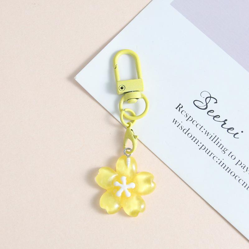 Schöner Candy Stoffblumen Schlüsselanhänger Niedliche Blume Form Schlüsselanhänger Mädchen Rucksack Anhänger Taschen Mode Dekoration Zubehör
