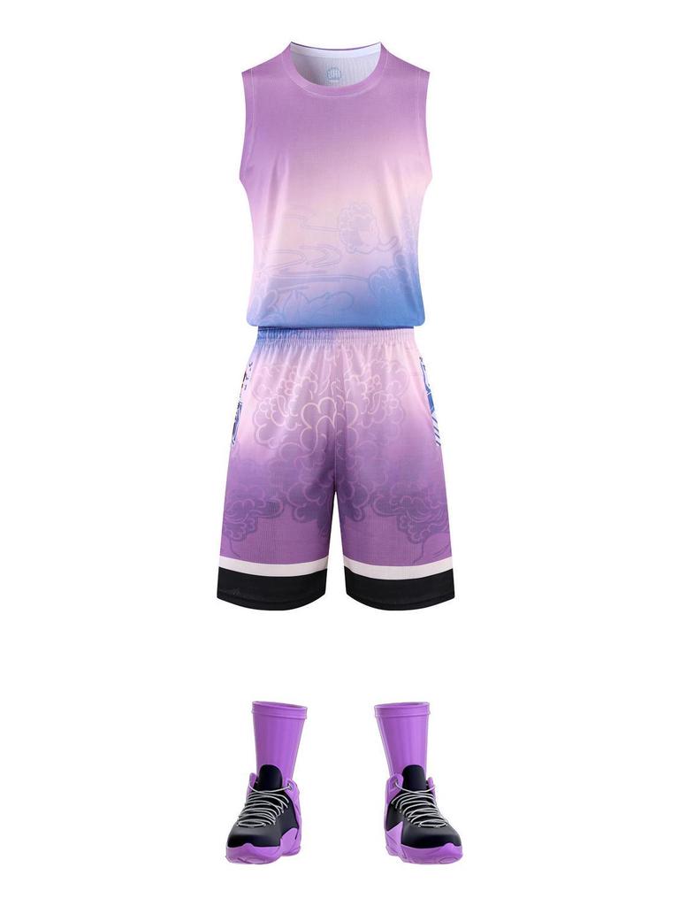 Men's Summer Training Basketball Tank and Shorts Set with Custom Printing