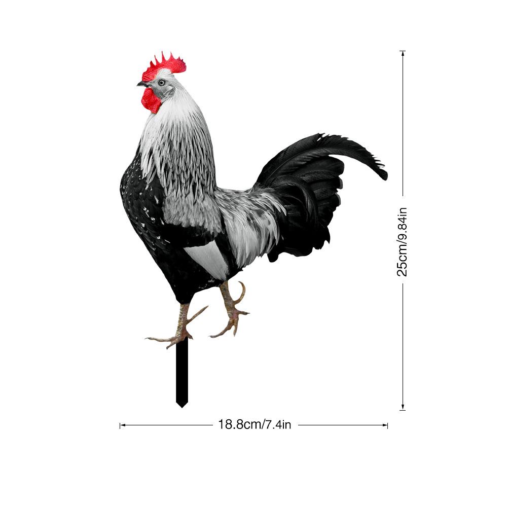 YKLU069-256 3D Rooster, Hen, Duck & Pig Outdoor Garden Decoration Plug