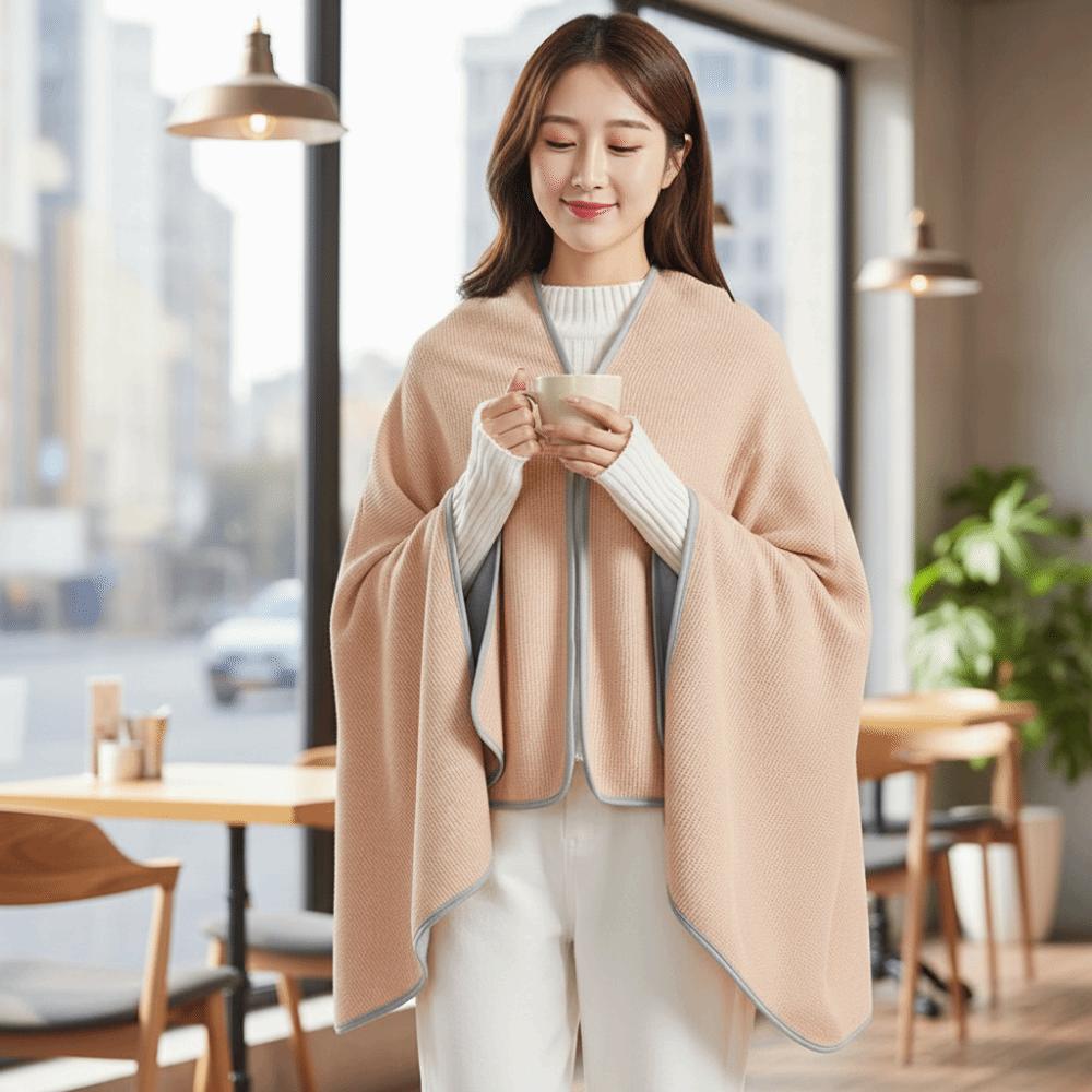 Windproof USB Heated Shawl Washable Body Warmer Wrap Skin-friendly Electric Heated Blanket  Camping