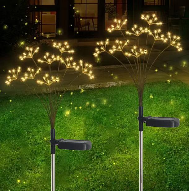 In-Stock Solar Dandelion Firefly Garden Lights: Flower Style Courtyard and Lawn Decoration