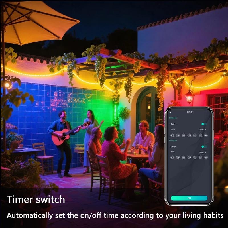 USB fairy lights Bluetooth LED string APP remote control RGBIC party Christmas lights wedding decoration atmosphere lights