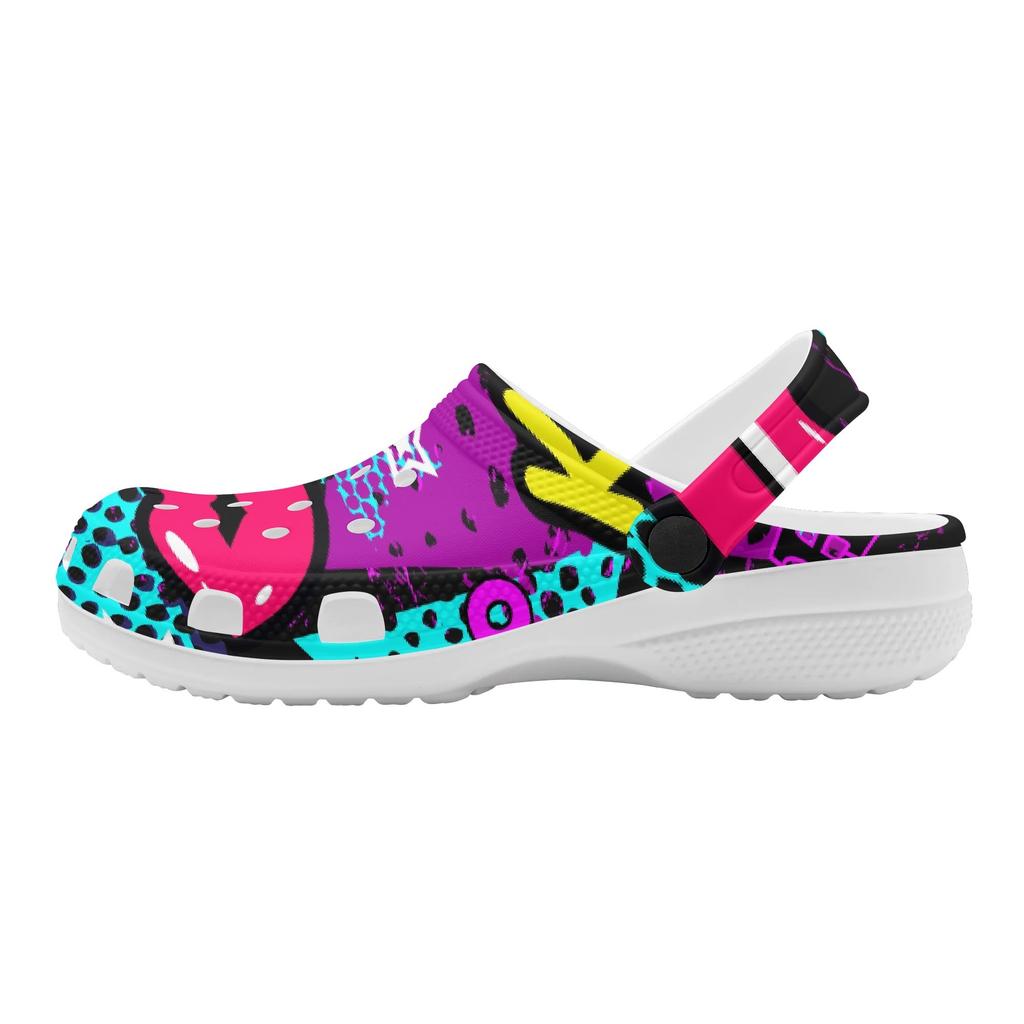 Printed EVA Beach Clogs Women Men Lightweight Breathable Slip On Garden Shoes Pool Bathroom Home Summer Sandals Garden Wear