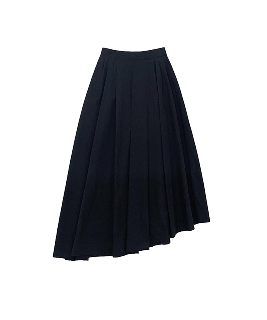 Meuameu Unbalanced Pintuck Skirt