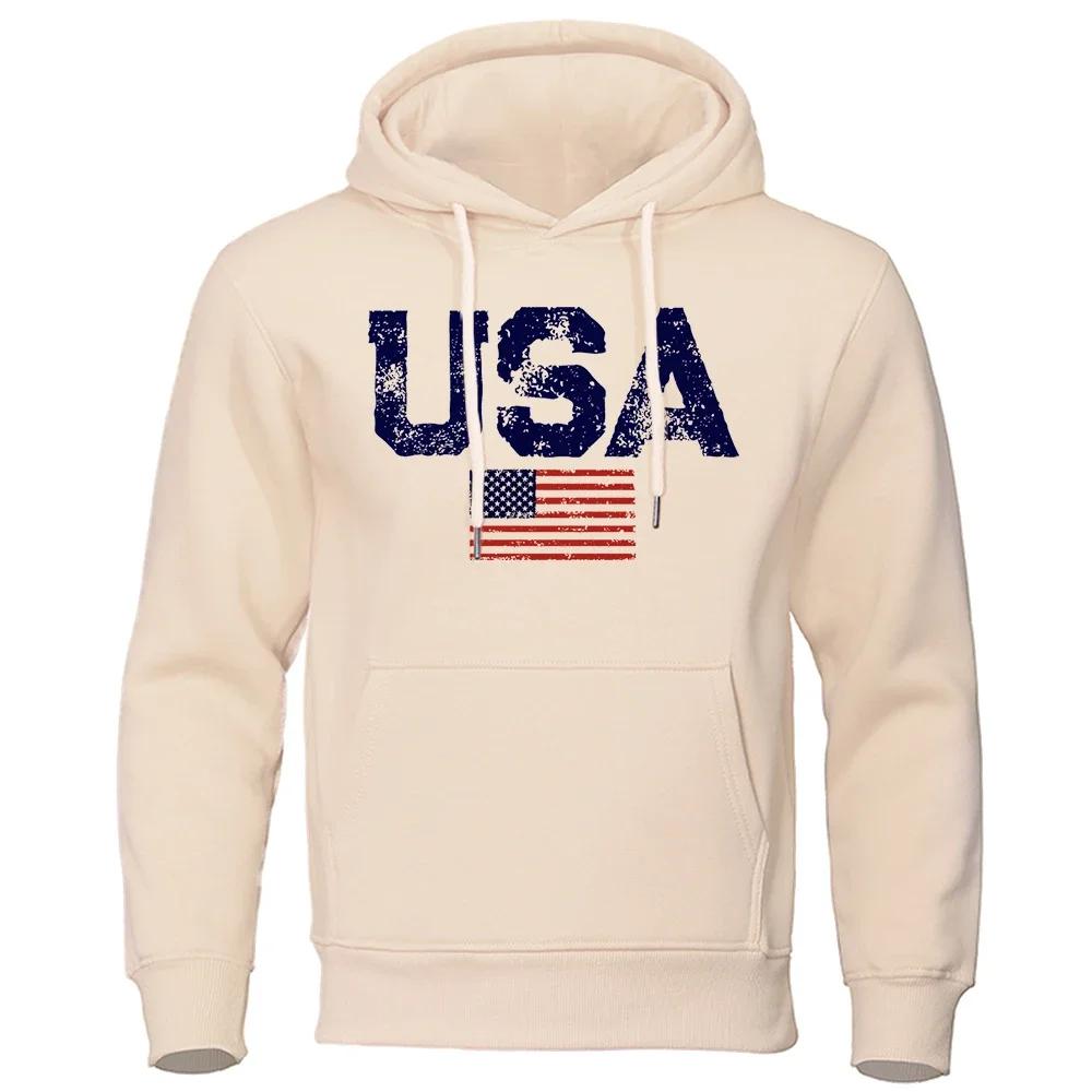 Vintage American Flag Street Print Clothing Women's Hip Hop Personality Hoodie Round Neck Fashion Hoodie Pullover 2025 Women Y2K