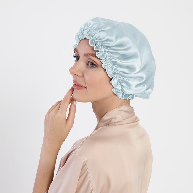 Mulberry Silk Hair Care Round Cap 16 Mmi Silk Nightcap Headgear Chemotherapy Cap Silk Shower Cap