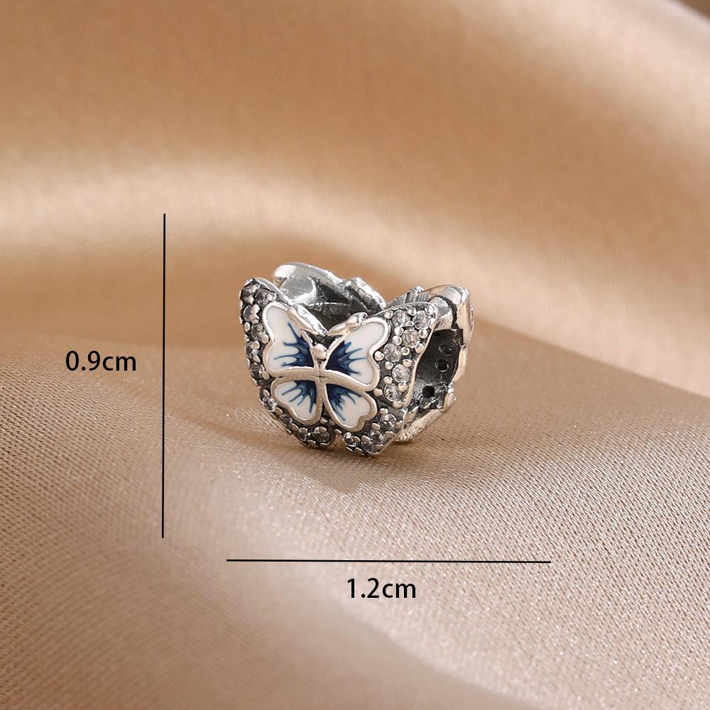 Blue 925 Silver Dolphin Octopus Turtle Swallow Pendant Bead, Suitable for European Bracelet DIY Women's Jewelry Accessories