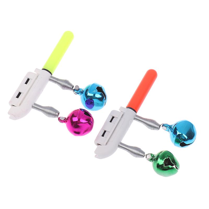 Fishing Bite Alarms Fishing Rod Double Bell Rod Clamp Tip Induction Lamp Bright Night Flash Led Without Battery Tackle Flash Led
