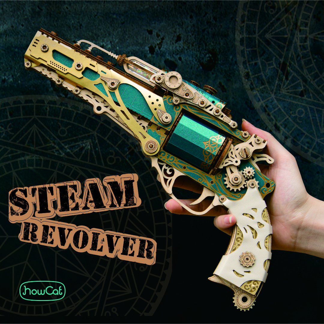 

MMZ MODEL Сделай сам 3D Деревянный Пазл Паровой Револьвер Сборочные Модели Игрушки Для Детей Девочек Подарок на День Рождения