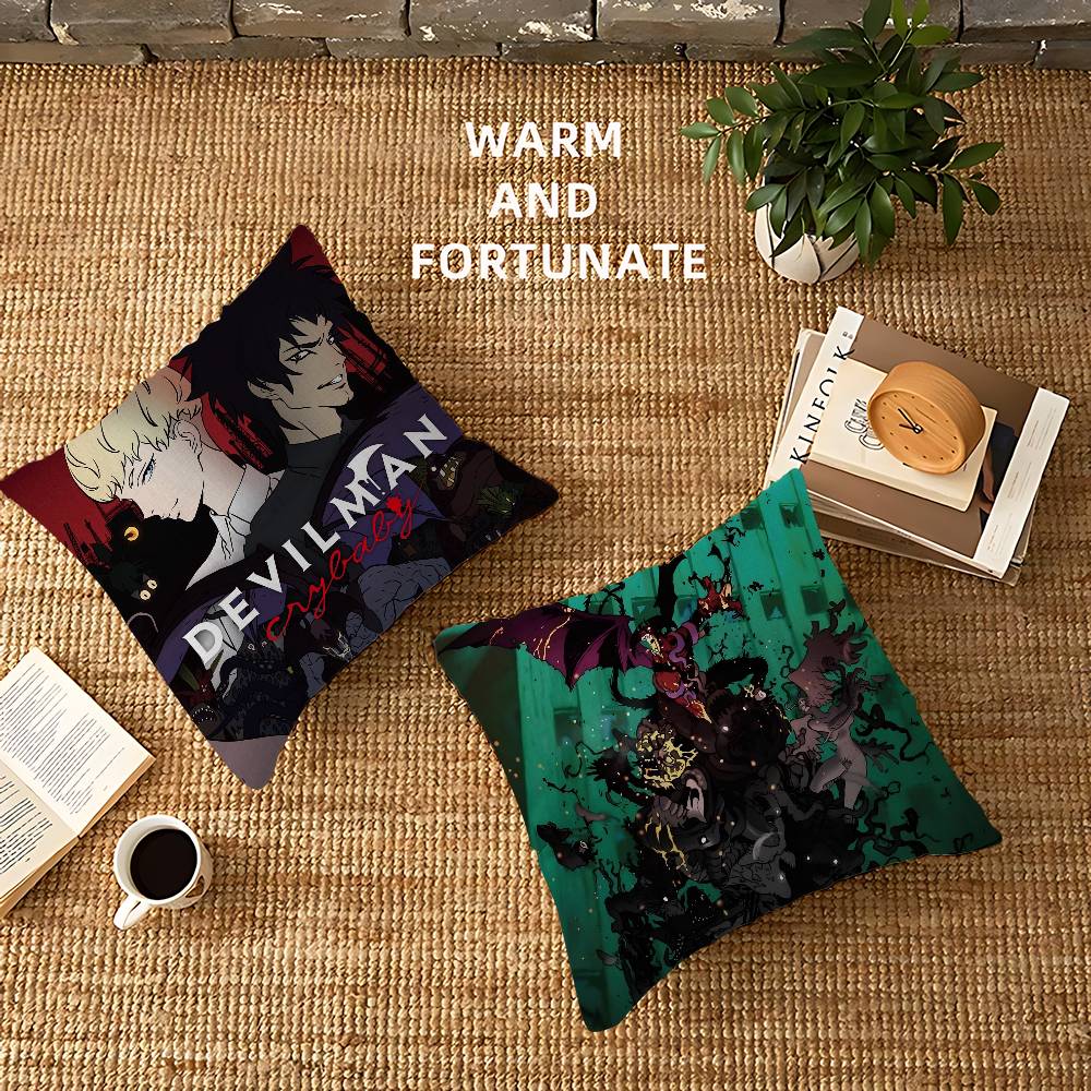 Devilman Cartoon Crybaby Office Cushion Pillowcase Car Cushion Cover45X45CM Lumbar Pillowcase Sofa Pillowcover
