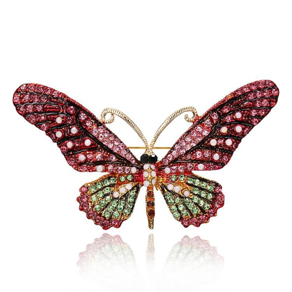 Vintage Butterfly Crystal Brooch Pin With Waterdrop Design For Women And Men