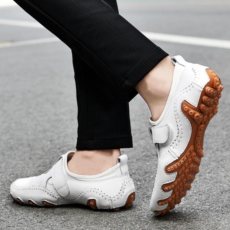 Handmade Casual Leather Shoes Men Loafers Comfortable Moccasins Men Flats Shoes Genuine Leather Men Shoes