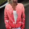 Women's Fashion Printed Long Sleeve Knitted Cardigan Button Down Jacket