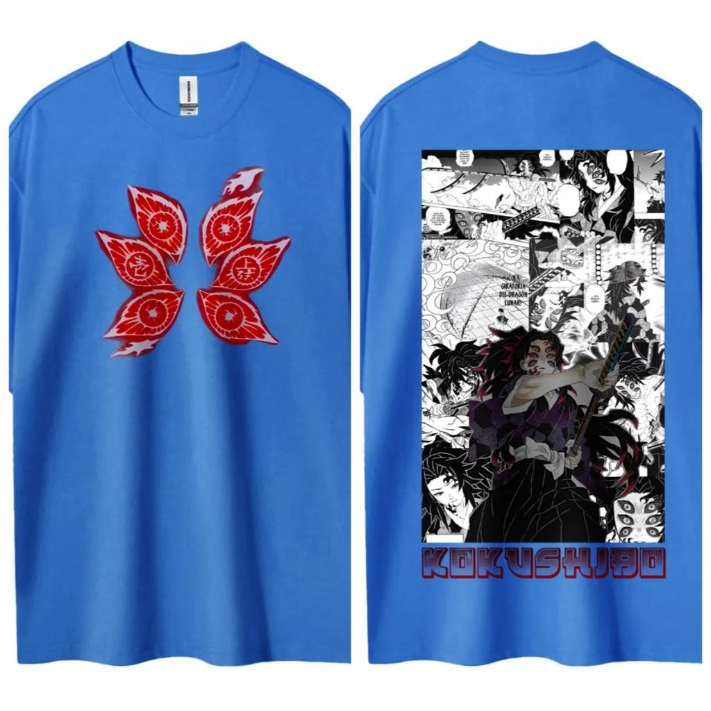 T-shirt Demon Slayer Homme Coton Pur Décontracté Col Rond Manches Courtes Vêtements Été Sport Décontracté Haut Manches Courtes