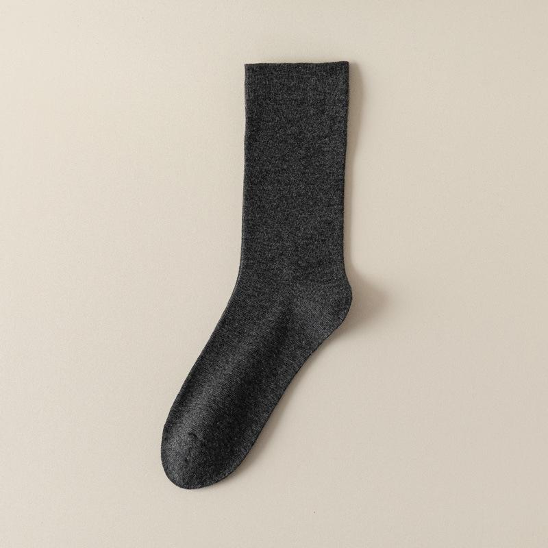 5/10 Pairs Casual Women's Mid Calf Spring Autumn Solid Color Cotton Pile Socks Anti Pilling Non Slip Pregnant Women's Bone Free Postpartum Socks