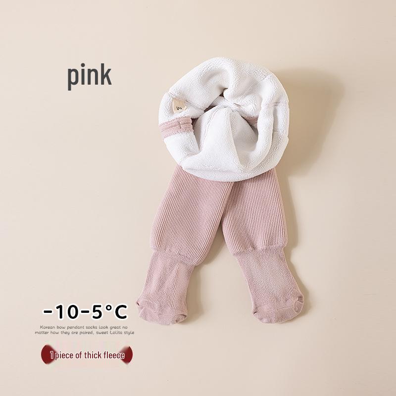 Winter Fleece-Lined Baby Leggings: Warm, Open-Crotch, Thickened One-Piece Pants for Children