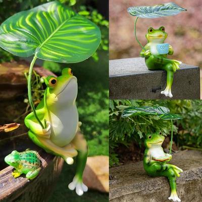 Harz Frosch Dekorative Ornamente Simulation Tier Ornament Garten Außen Hof Fischbecken Dekor