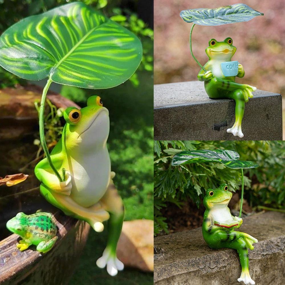 Resin Frog Decorative Ornaments Simulation Animal Ornament  Garden Outdoor Yard Fish Tank Decor