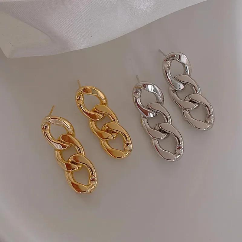 Personality Design Drop Dangle Earrings for Women Hip Hop Rock Jewelry New Charm Gold Color Stainless Steel Twist Stud Ear Gifts