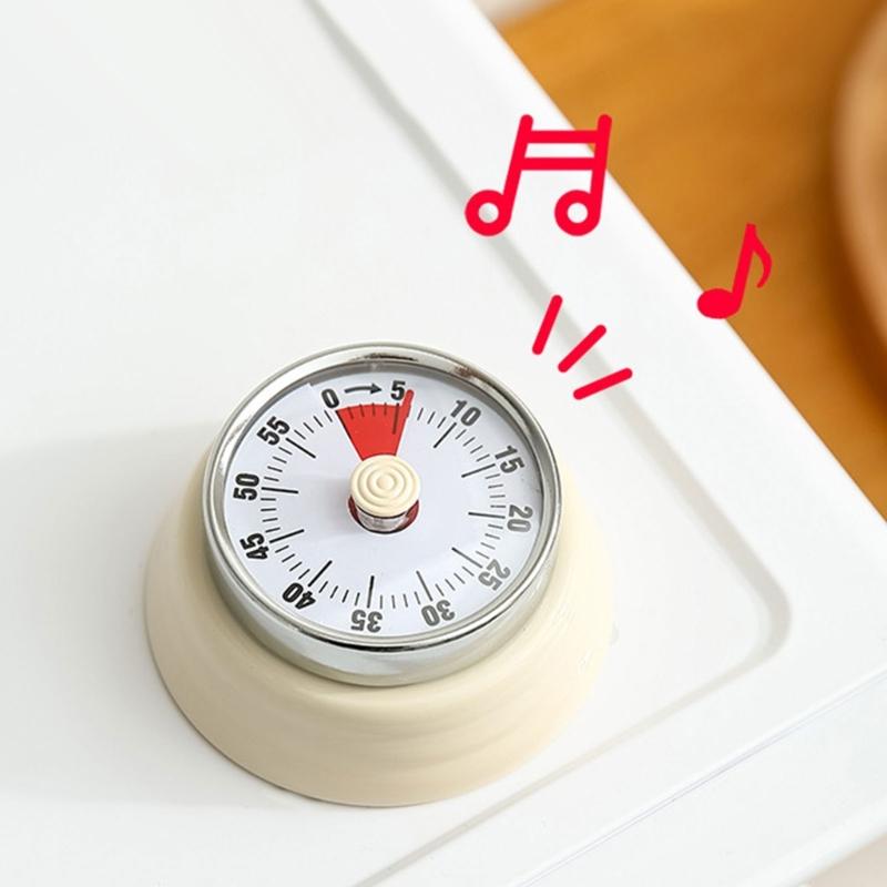 No Battery Mechanical Kitchen Timer Stainless Steel Visual Countdown Time Management For Cooking Baking Easy Operation