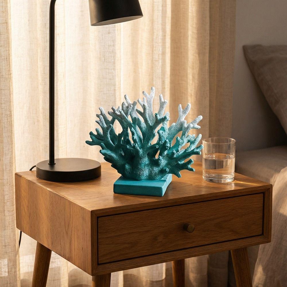 Colorful Artificial Coral Statue Realistic Desktop Coral Sculpture Aquarium Decoration