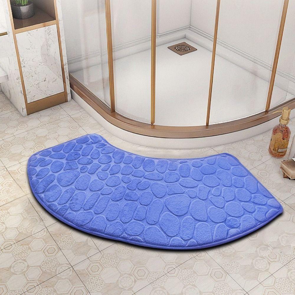 Thickened Cobblestone Bathroom Floor Mat Dirt-resistant Absorbent Floor Mat  for Toilet