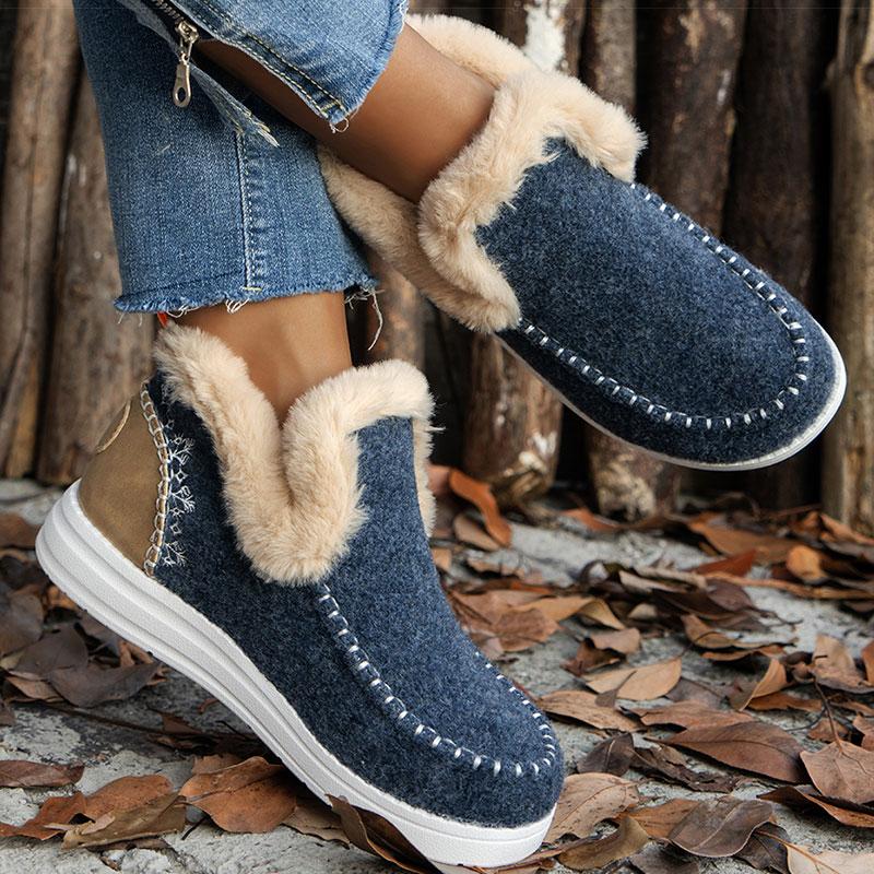 Fashion Women's Boots Warm Fur Winter Shoes Women 2024 New Winter Boots  Slip On Ankle Boots Snow Winter Footwear Female