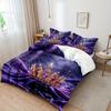 3Pcs Duvet Cover Set, Includes 1 Duvet Cover And 2 Pillowcases, No Insert Ultra-Soft Comfortable Breathable Purple Crown Pattern