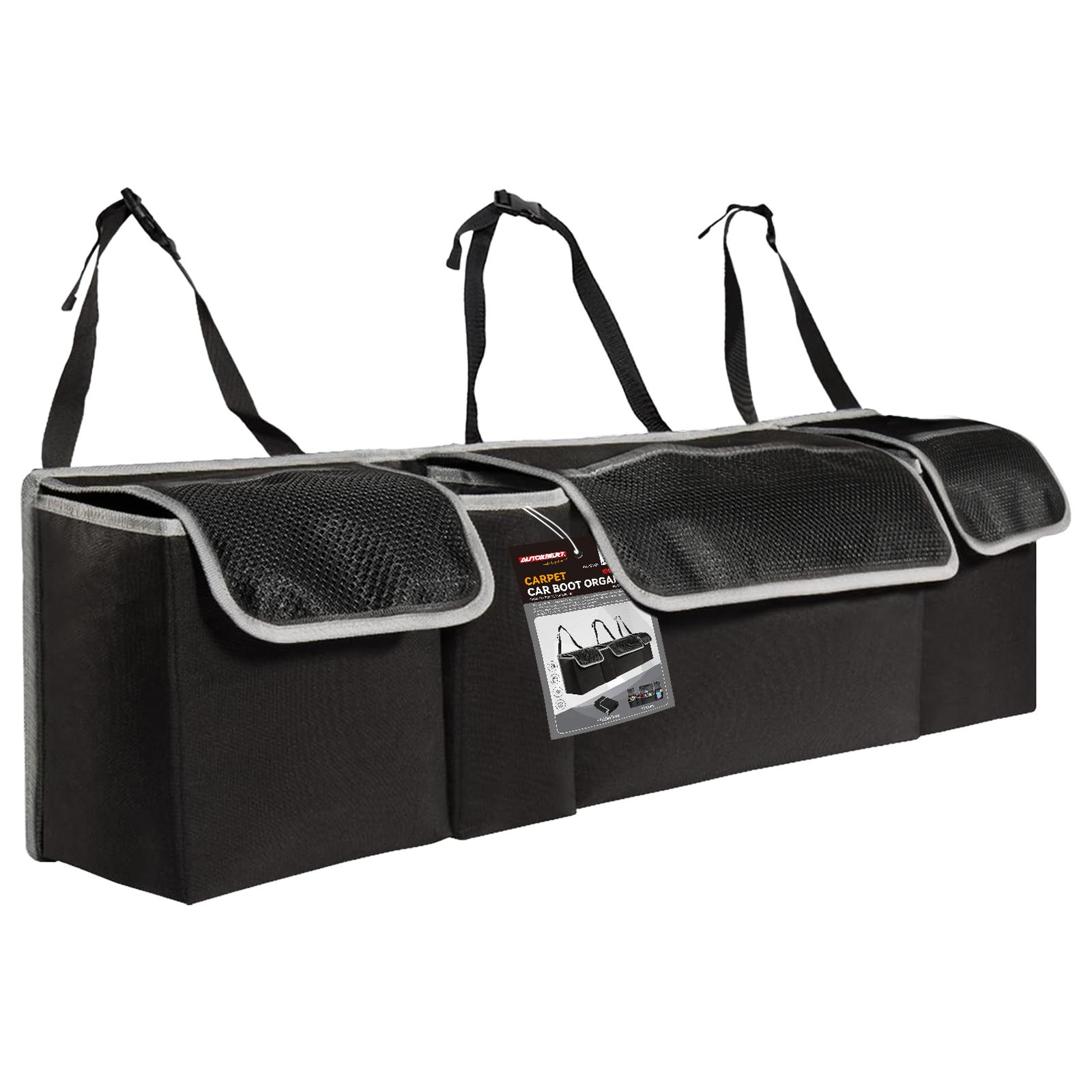 

Универсальная сумка для хранения вещей в автомобиле и грузовике, органайзер на заднее сиденье, фетр, с дополнительными сетчатыми карманами, подвесной органайзер, автомобильные аксессуары Large чёрный