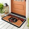 "WIPE YOUR PAWS" Black Cat Doormat, Non-Slip Washable Rug for Indoor Outdoor, Entryway, Kitchen & Home Decor