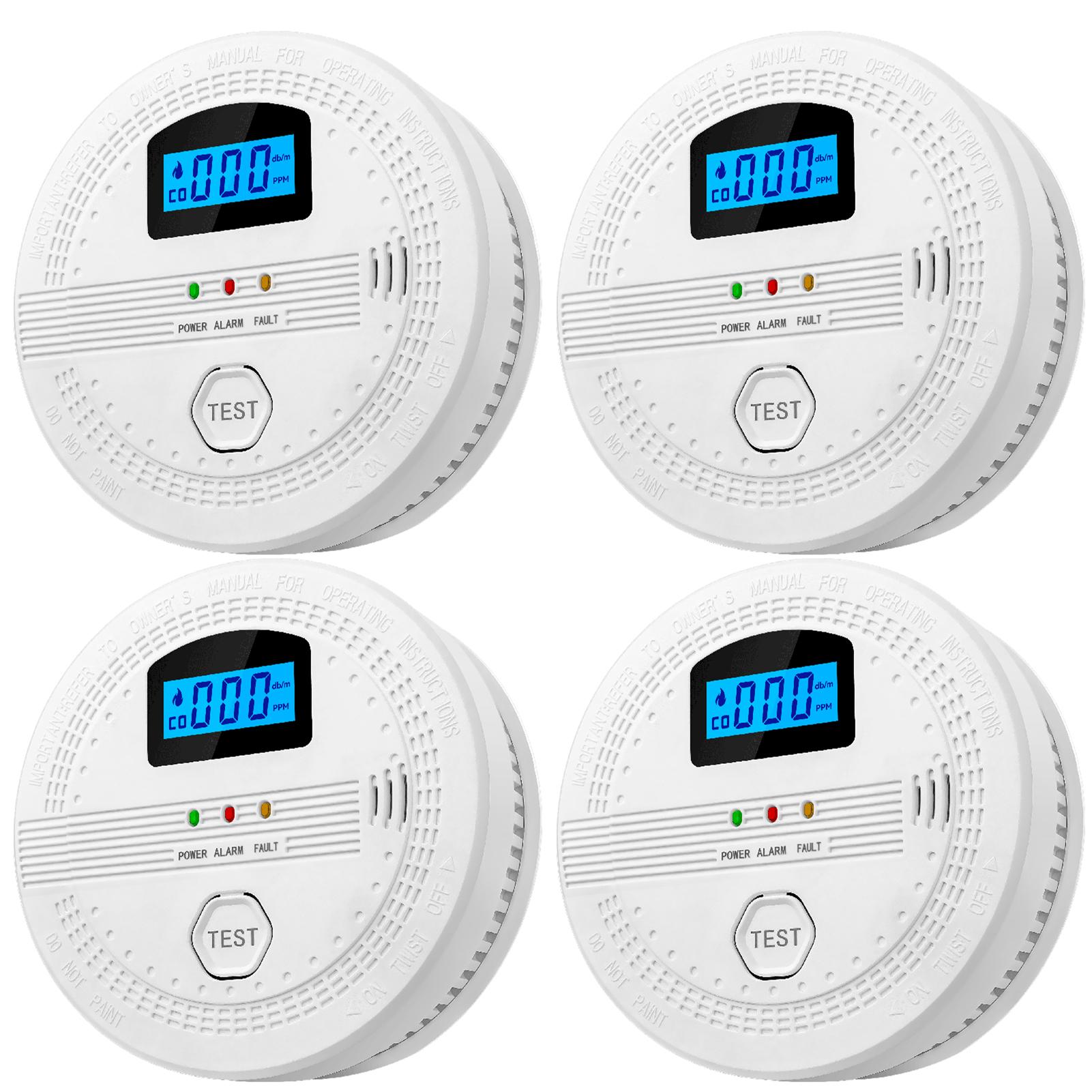 

Детектор дыма и угарного газа, звуковой и световой сигнал, работающий от батареи, портативный