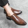 Men's Large Slip-On Leather Loafers - Formal & Casual Wedding Groom Shoes