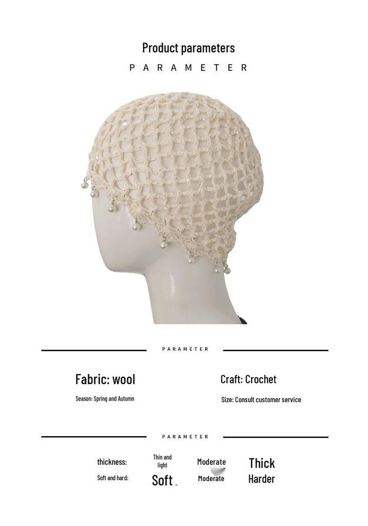 Bohemian Style Handwoven Hollow Bead Women's Knit Pullover Hat