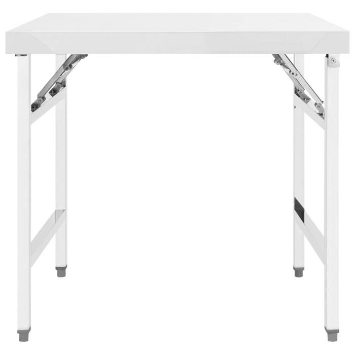 VidaXL Table de travail pliable de cuisine 85x60x80cm Acier inoxydable