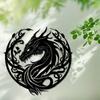 Iron Dragon Head Floral Metal Wall Art Decor Sculpture Gift